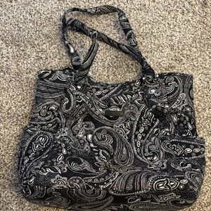 Vera Bradley Black and White Paisley Tote